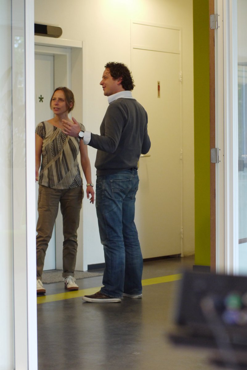 Wachten op de lift