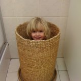 In de wasmand