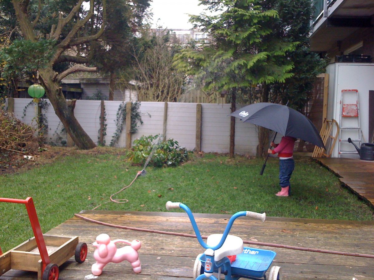 Regen in de tuin