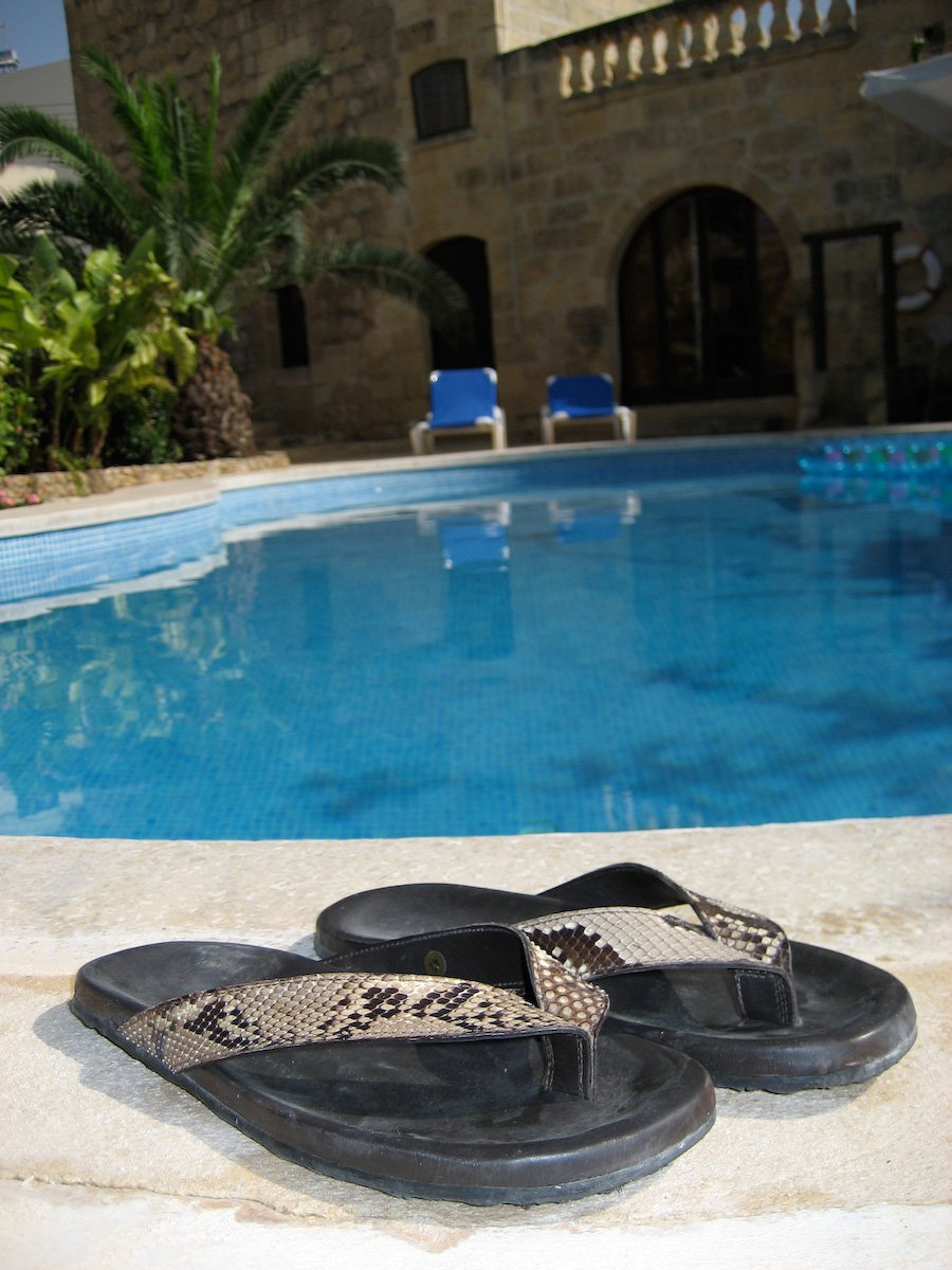 Snakeskin slippers